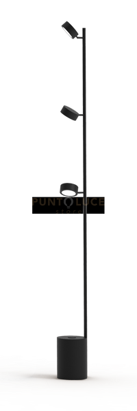 POINT-P Lampada da terra nero opaco 3 luci attacco GX53