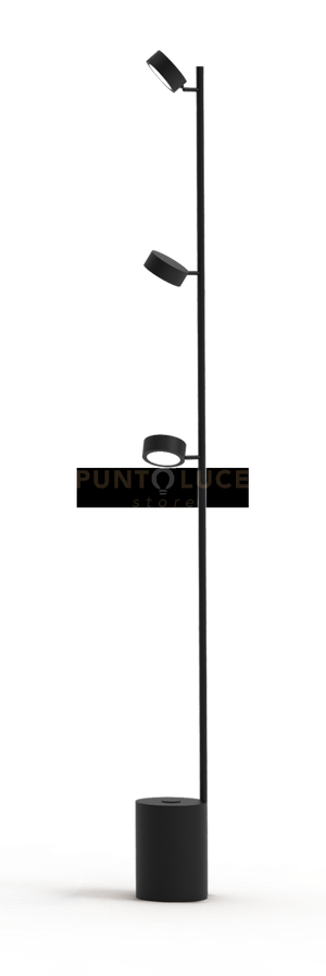 POINT-P Lampada da terra nero opaco 3 luci attacco GX53