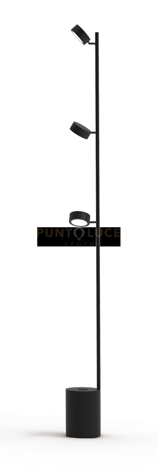POINT-P Lampada da terra nero opaco 3 luci attacco GX53