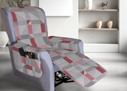 Copripoltrona Reclinabile Trapuntata Atene Poltrona Relax Astratta Linea Pensieri Delicati - Poltrona - Rosso