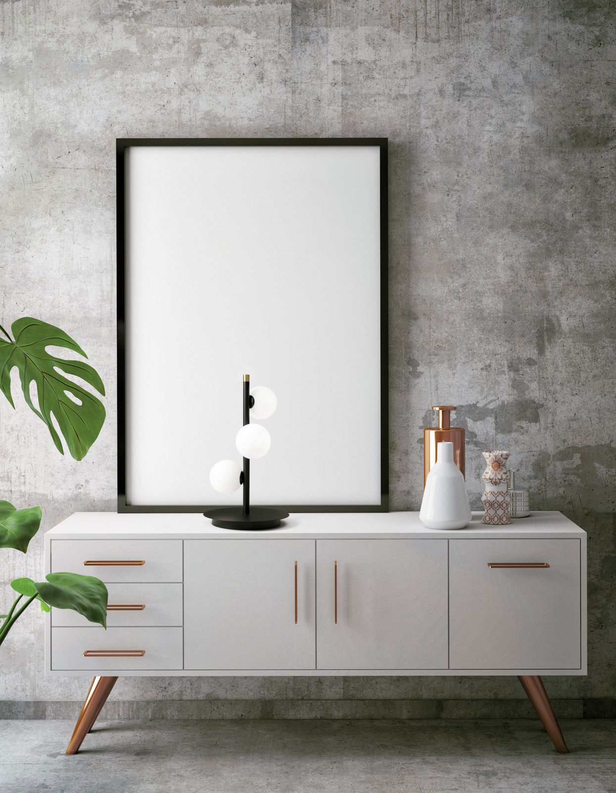 POMI' LAMPADA DA TAVOLO 3 LUCI NERO E PARTICOLARI ORO ATTACCO G9