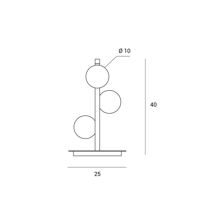 POMI' LAMPADA DA TAVOLO 3 LUCI NERO E PARTICOLARI ORO ATTACCO G9