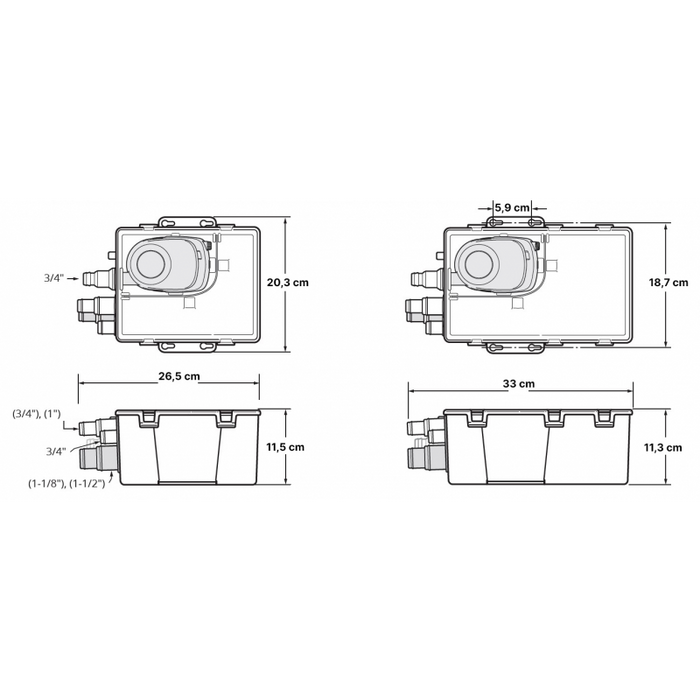 POMPA A POZZETTO PER DOCCE 750GPH