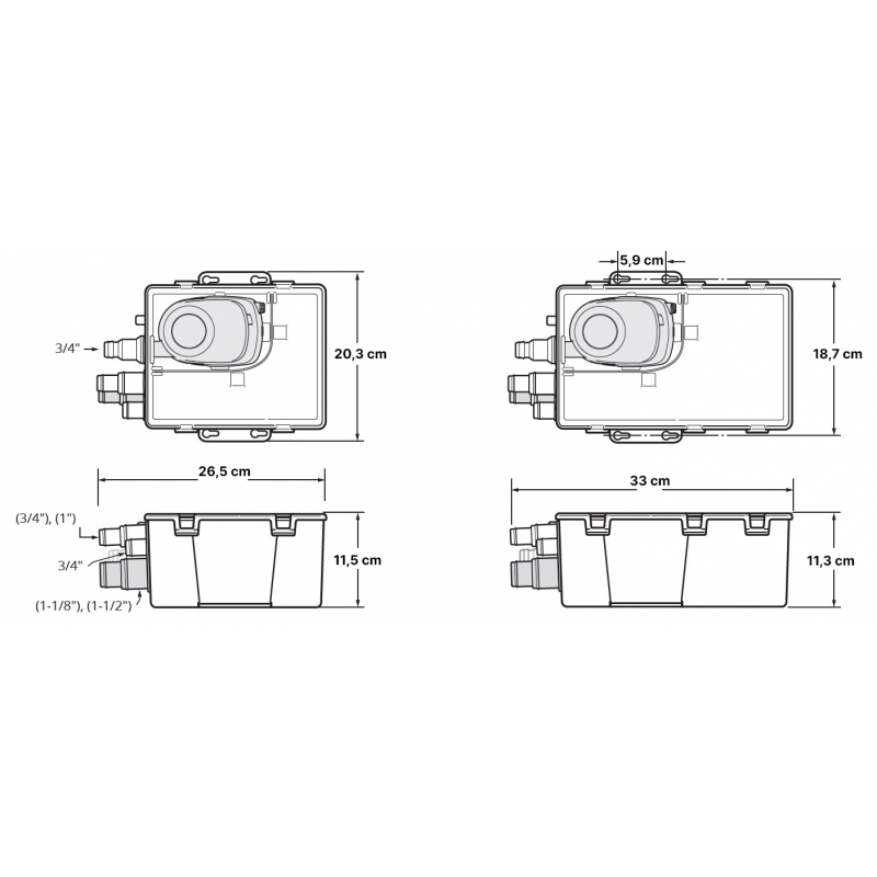 POMPA A POZZETTO PER DOCCE 750GPH