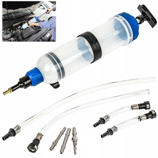 POMPA DI ASPIRAZIONE PER ESTRAZIONE OLIO GASOLIO 1500ml SIRINGA MANUALE 07289