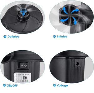 POMPA ELETTRICA 12V AUTO PER CANOTTI MATERASSINI GONFIA E SGONFIA 600 L/MIN