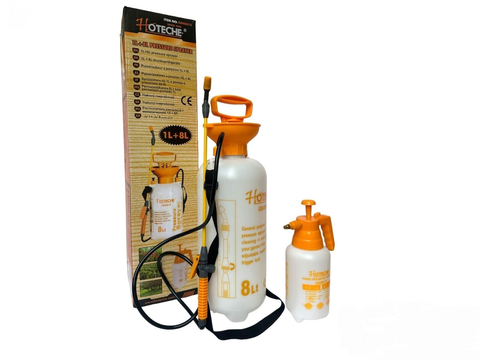 POMPA IRRORATRICE A PRESSIONE 8LT + OMAGGIO SPRUZZINO MANUALE 1LT G840610