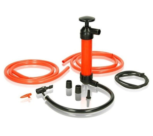 POMPA MANUALE A SIFONE TRAVASO BENZINA DIESEL GASOLIO OLI ACQUARIO GONFIATORE