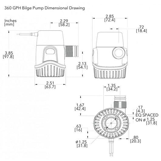 POMPA SOMM. 360GPH 12V 24DA