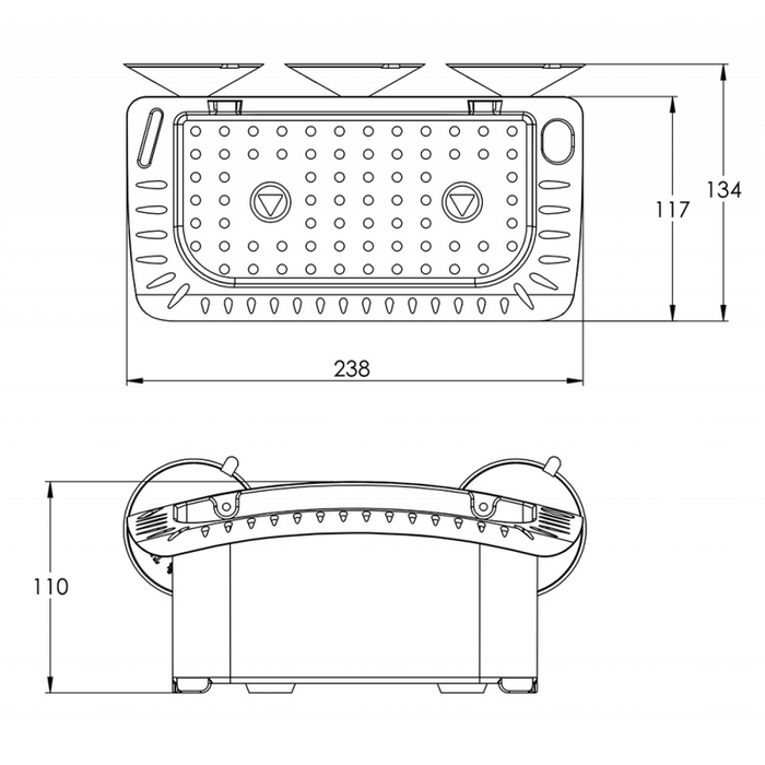 PORTABICCHIERE MM.238X110X134