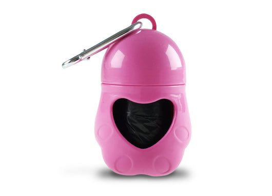 Portasacchetti Con Moschettone Modello Pou Comprensivo Di Venti Sacchetti - Portasacchetti - Rosa