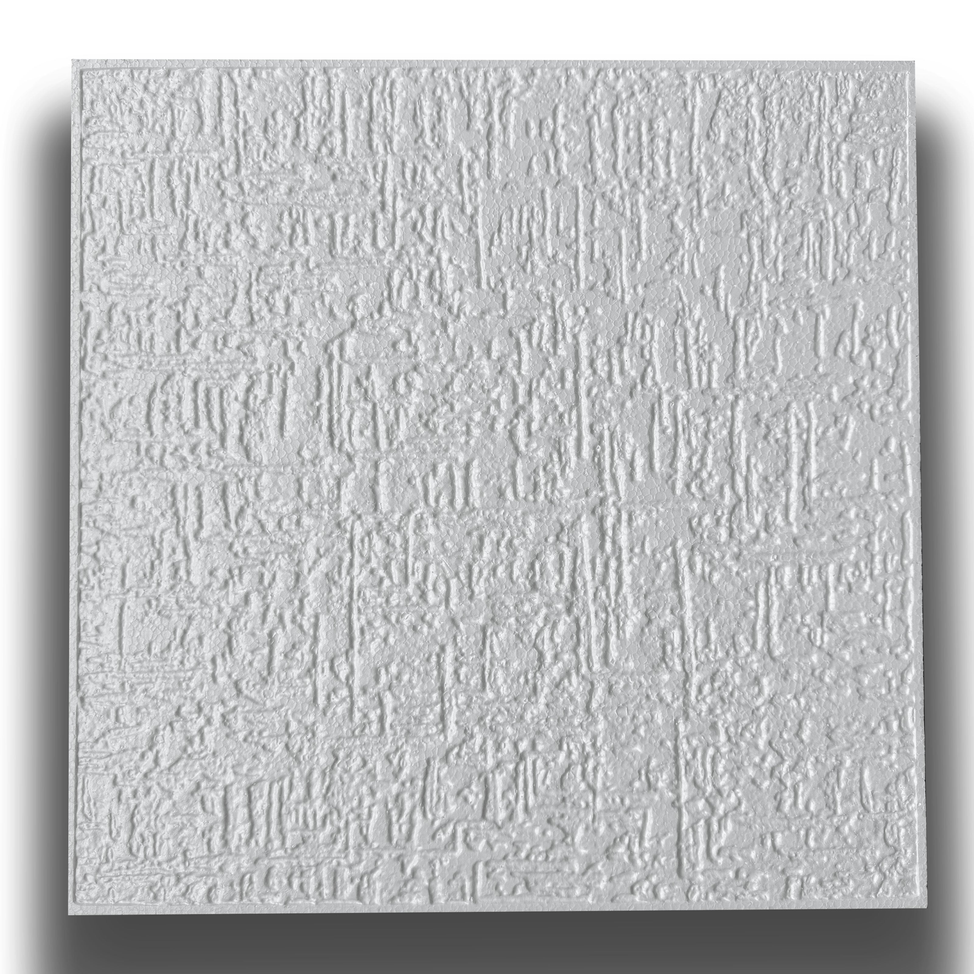10 o 20mq (40 oppure 80 pezzi) di pannello decorativo a soffitto in polistirene compatto 50x50cm (spess. 1cm) PORTO - Pacco da 20 metri quadrati