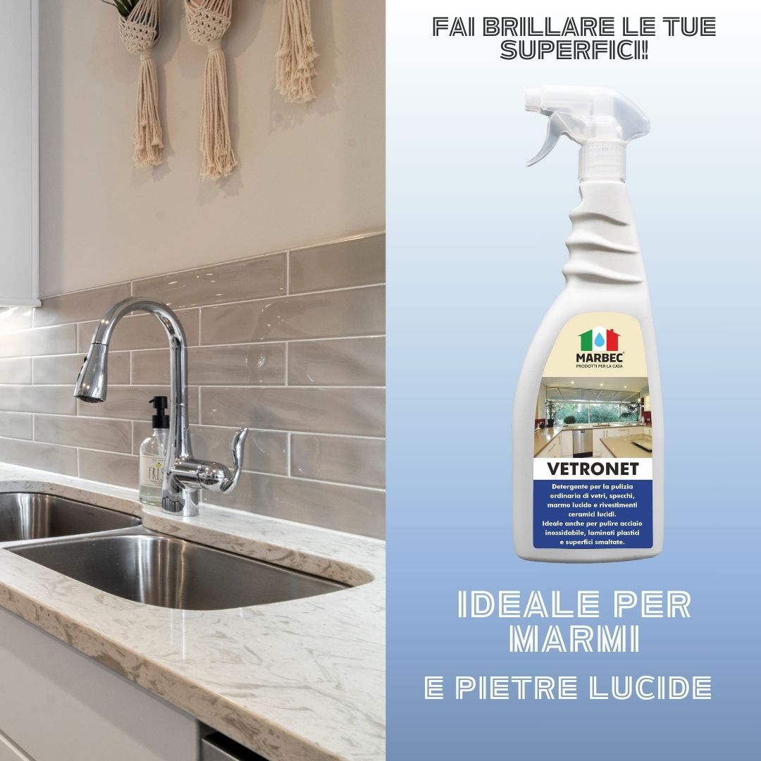 Come pulire i vetri e le superfici lucide VETRONET   750ML