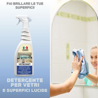 Come pulire i vetri e le superfici lucide VETRONET   750MLx6Pz