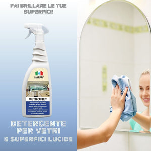 Come pulire i vetri e le superfici lucide VETRONET   750ML