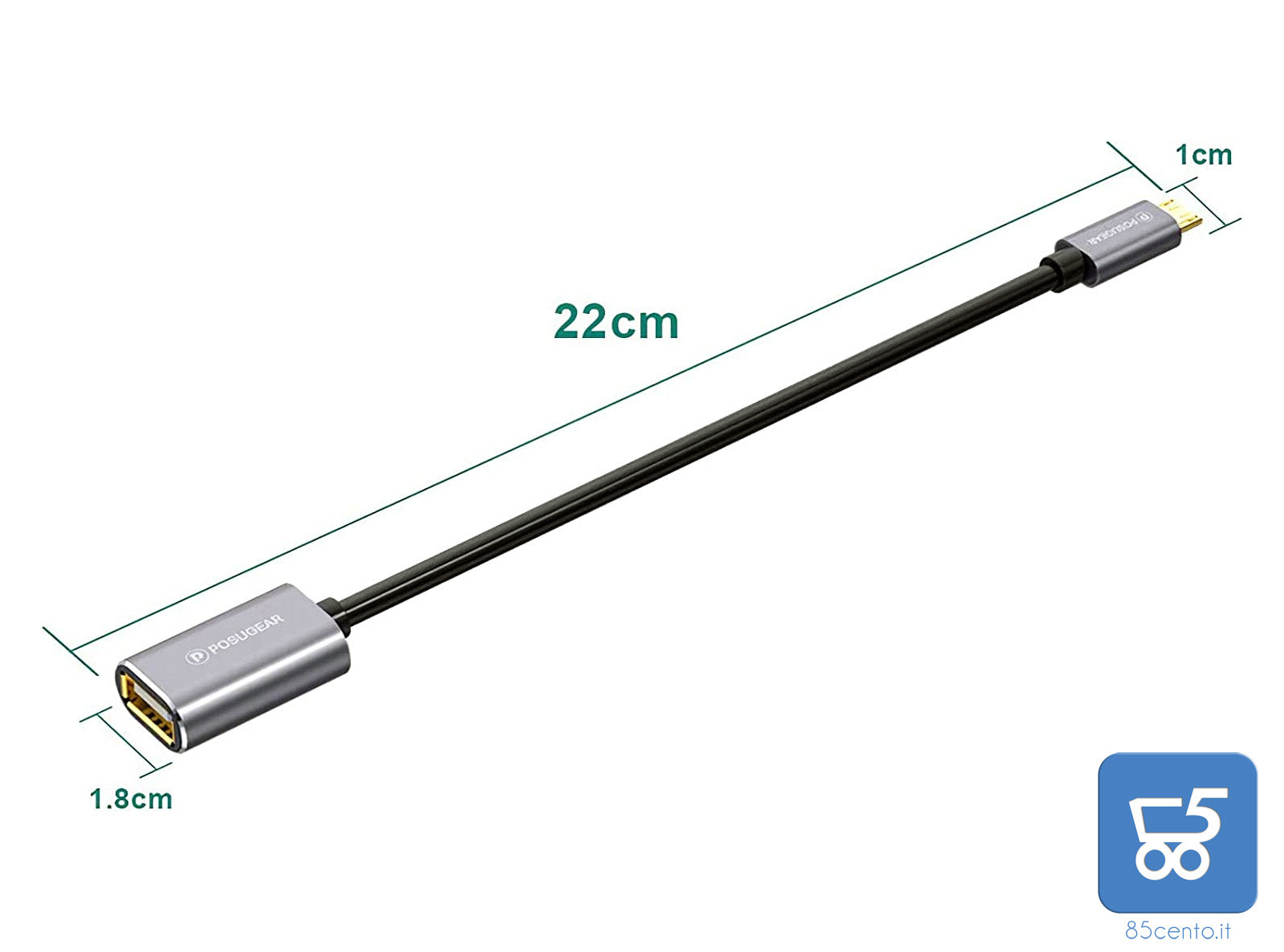 POSUGEAR Cavo OTG - Micro USB Maschio a USB 2.0 Femmina OTG Adattatore Placcato Oro Compatibile con Samsung Galaxy S7 S6 J7  Smartphones e Tablet Android