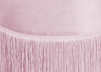 Pouf Salotto/Camera Con Frangette Imbottito Modello Velvet Malibù Tinta Unita - Pouf - Cipria