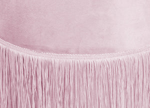 Pouf Salotto/Camera Con Frangette Imbottito Modello Velvet Malibù Tinta Unita - Pouf - Cipria