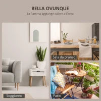 Caminetto a Bioetanolo da Parete in Acciaio Inossidabile Inodore con 3 Serbatoi 1.5LT, 136 x 14 x 54cm, Argento e Nero