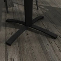 Tavolo da Giardino, per 4 Persone, Effetto Legno, Telaio in Alluminio, 70 x 70 x 76 cm, Grigio