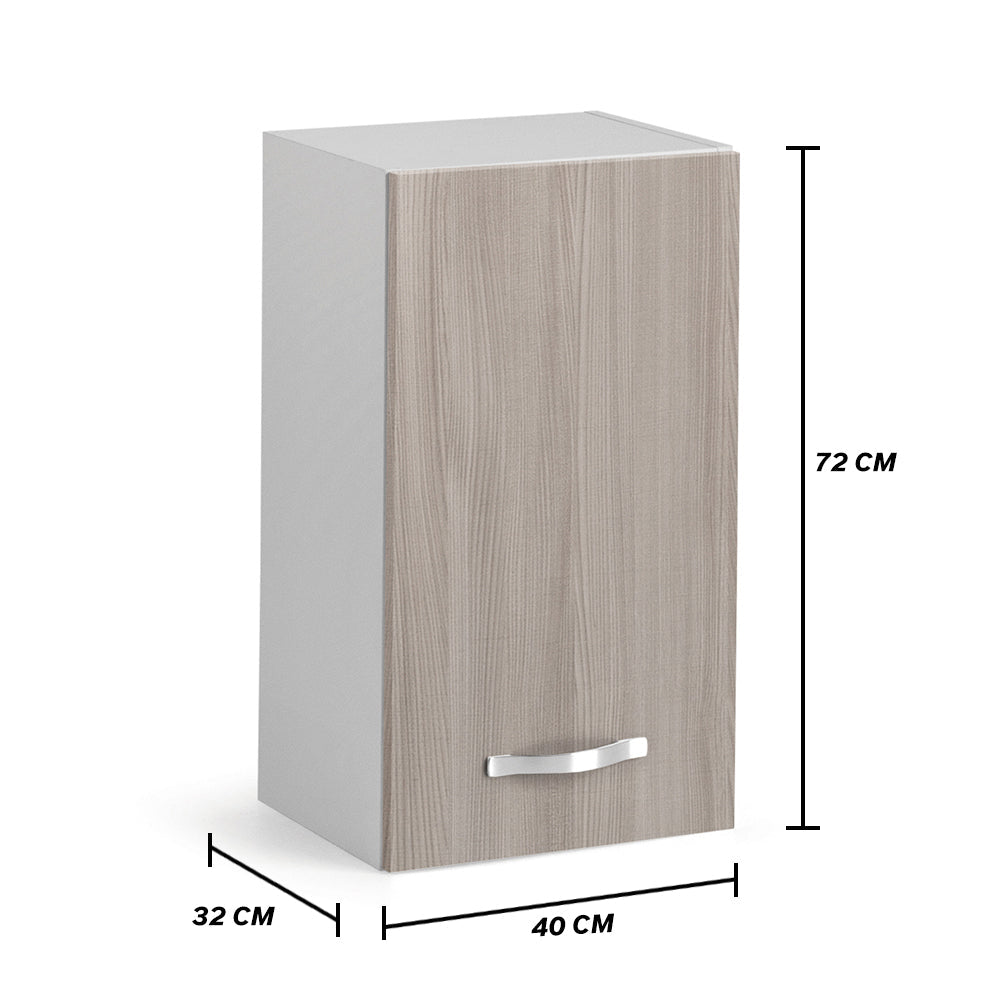 Pensile per cucina componibile da 40 cm con un’anta, realizzata in legno 100% MADE IN ITALY colore Olmo