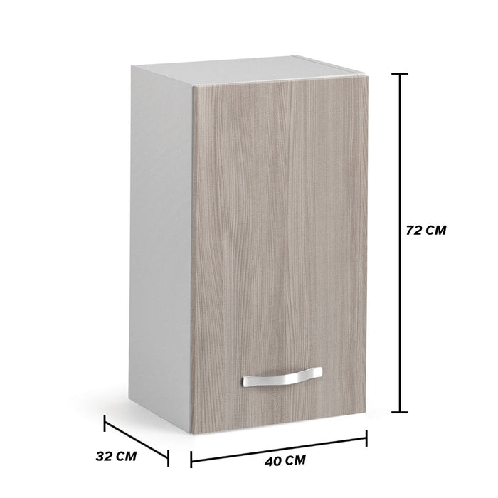 Pensile per cucina componibile da 40 cm con un’anta, realizzata in legno 100% MADE IN ITALY colore Olmo