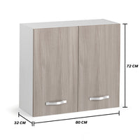 Pensile colapiatti per cucina componibile da 80 cm con due ante, realizzata in legno 100% MADE IN ITALY colore Olmo