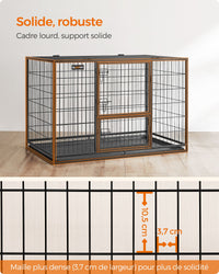 Gabbia per cani resistente 107 x 70 x 749 cm per cani di taglia grande e media doppia porta antifuga recinti per cani rimovibili e facili da pulire XL nera 12_0004772