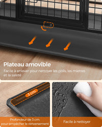 Gabbia per cani resistente 107 x 70 x 749 cm per cani di taglia grande e media doppia porta antifuga recinti per cani rimovibili e facili da pulire XL nera 12_0004772