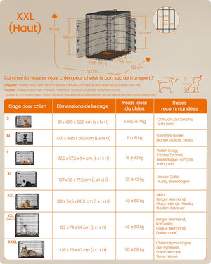 Gabbia per cani 2 porte pieghevole trasportabile con maniglie e vassoio formato XL 91 x 56 x 64 cm nero 12_0004782