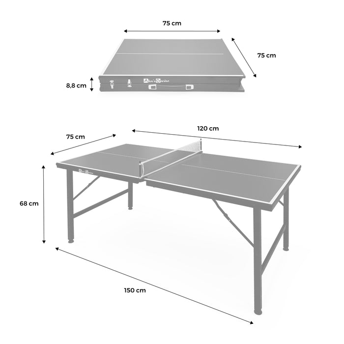 Mini tavolo da ping-pong con accessori, blu