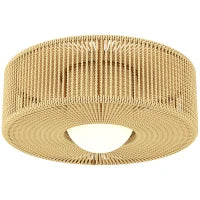 Plafoniera Boho sospesa con paralume in corda di canapa e attacco G9