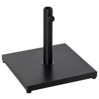 Base per Ombrellone Quadrata da 18kg per Pali da Ø3/3.5/3.8 cm, 45x45x39 cm, Nero