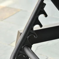 Lettino Sdraio Prendisole in Alluminio e Texteline Schienale Regolabile, Grigio e Nero, 2 Ruote 169x65x102cm