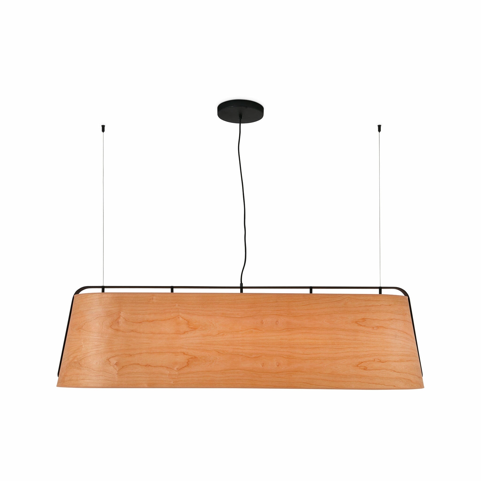 STOOD Lampada sospensione nera et legno