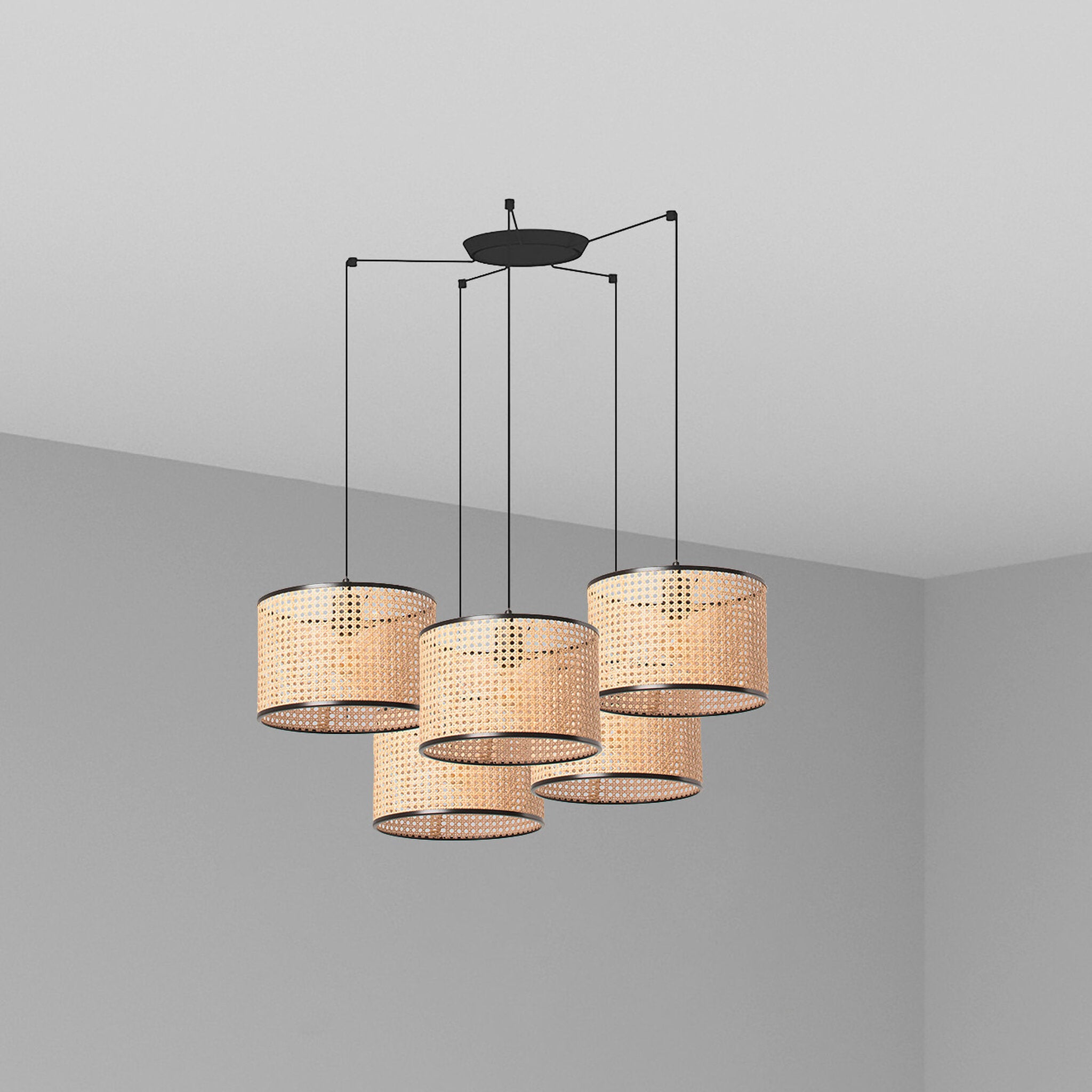 MAMBO 320 5L Lampada sospensione nera/ratan