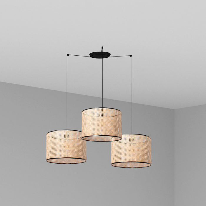 MAMBO 450 3L Lampada sospensione nera/ratan