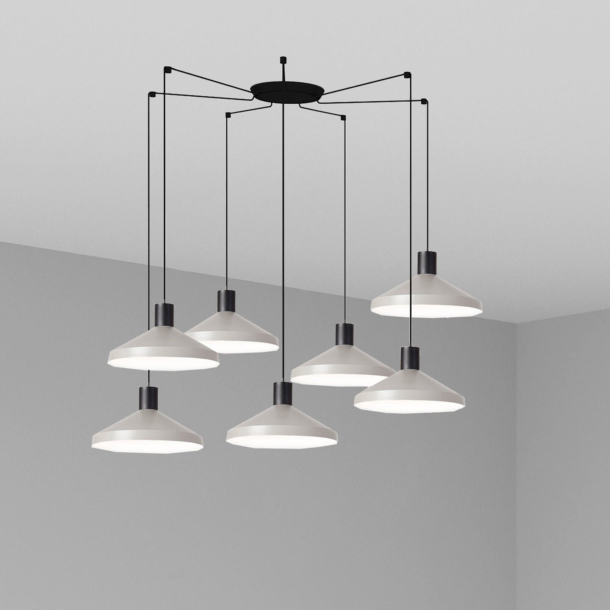 KOMBO 400 7L Lampada sospensione grigio