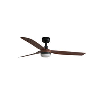 PUNT M LED Ventilatore nero/legno scuro DC