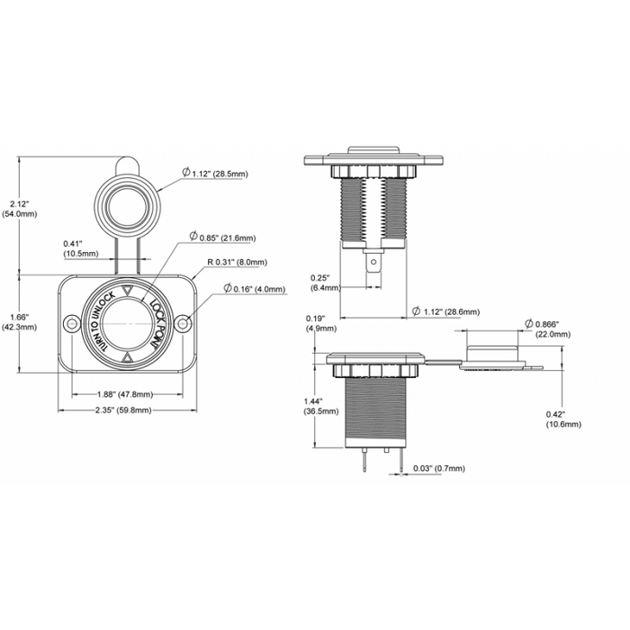 PRESA ACCENDISIGARI 12V. NERA