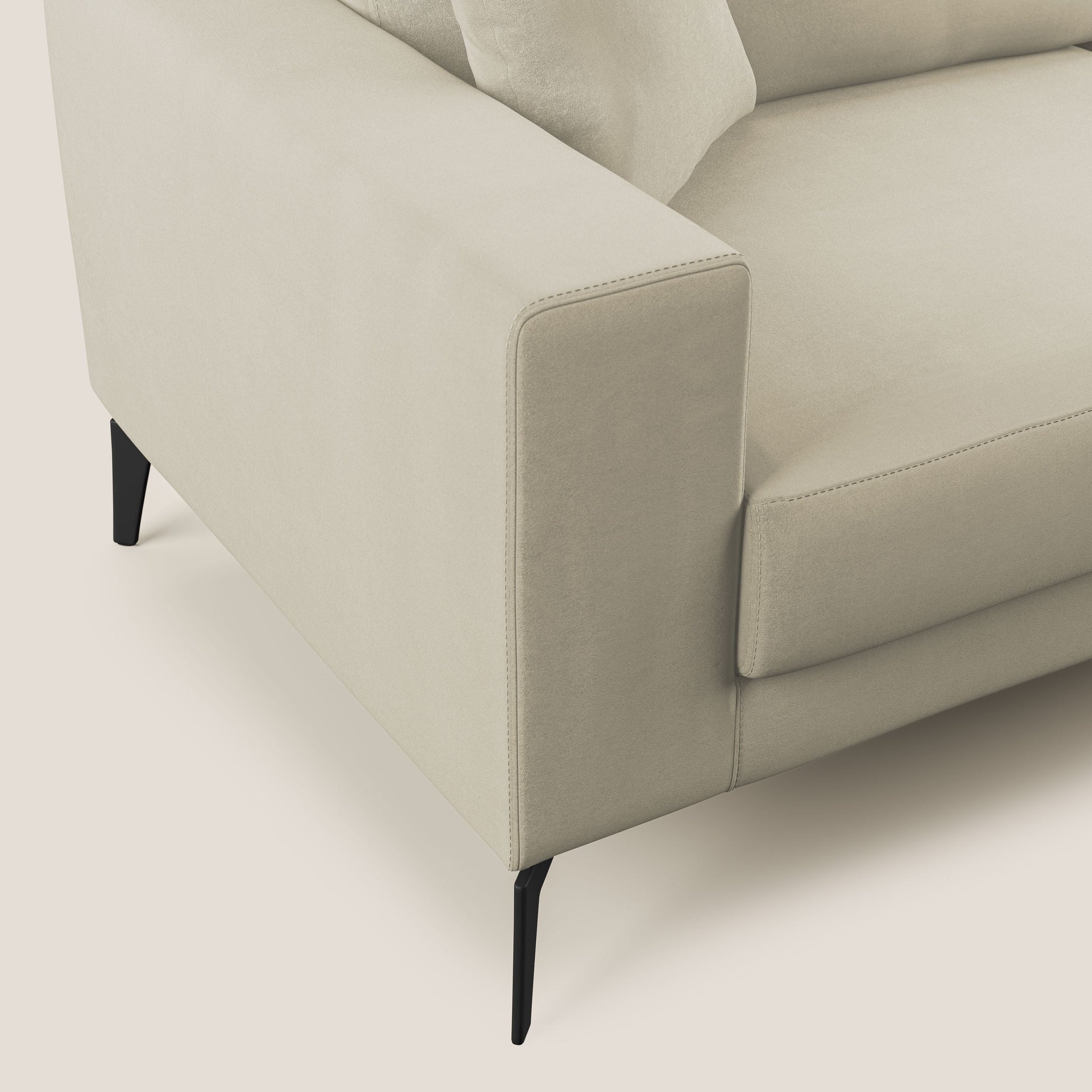 Divano 2 Posti 166x95x91 cm in Tessuto Panna