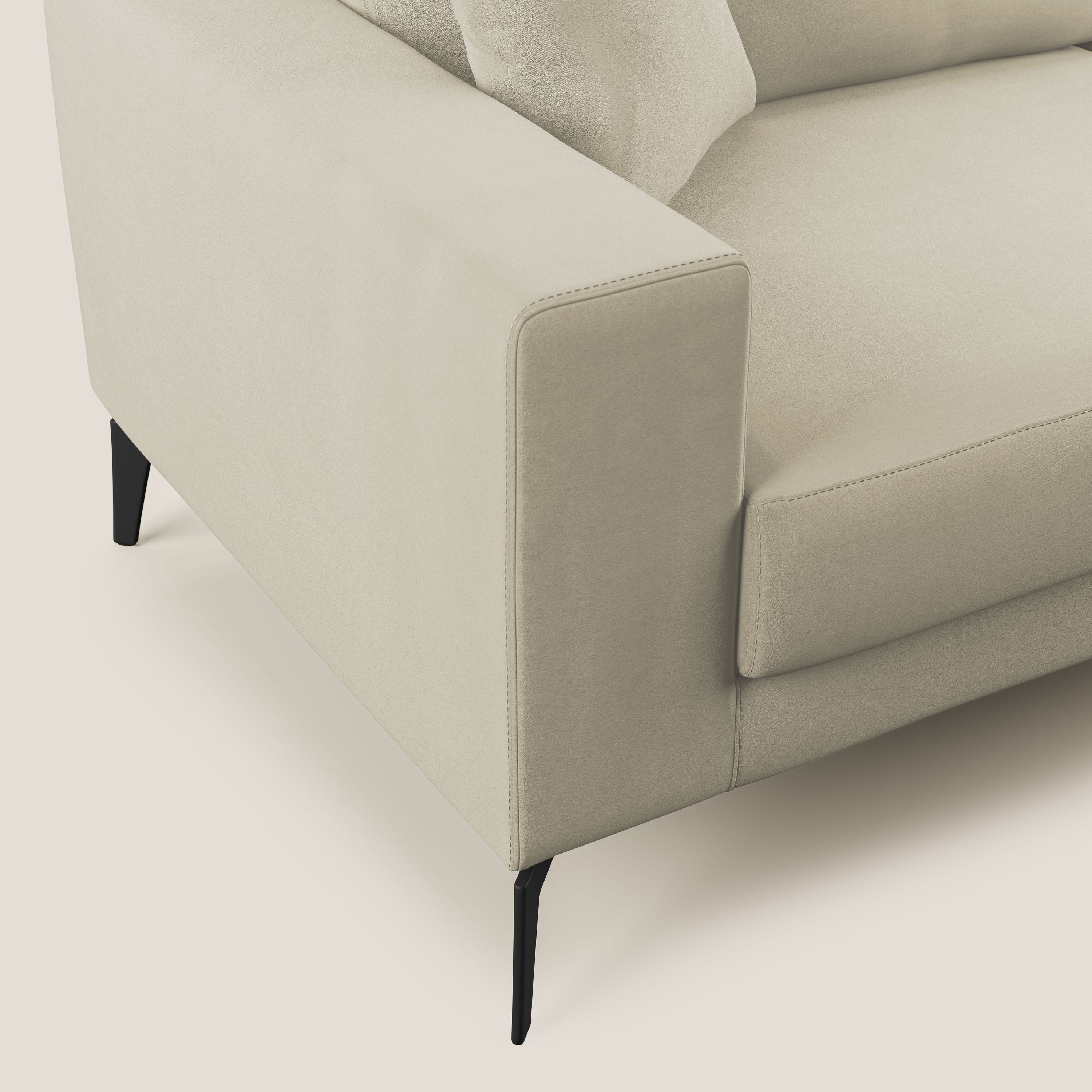 Divano 2 Posti 166x95x91 cm in Tessuto Panna