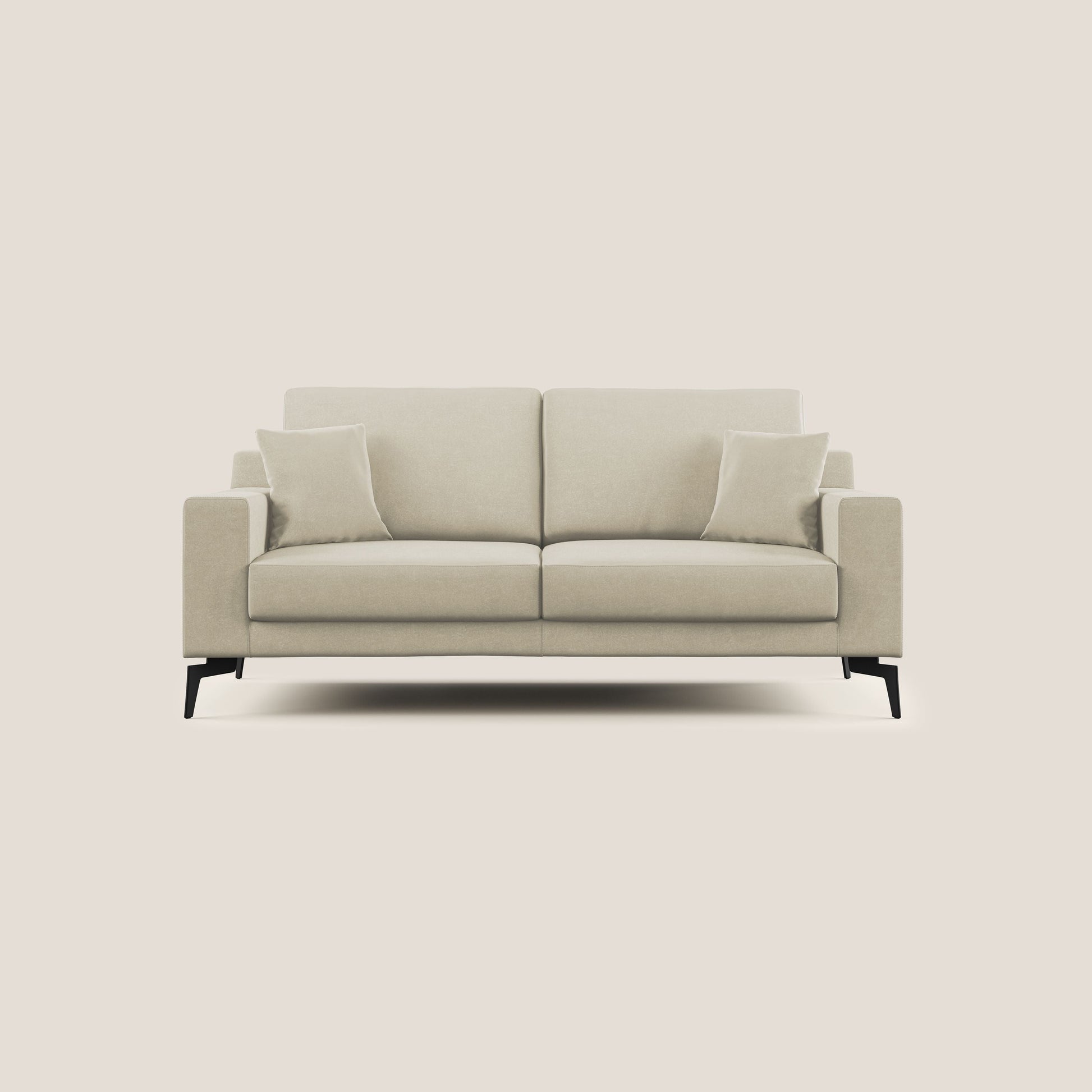 Divano 2 Posti 166x95x91 cm in Tessuto Panna