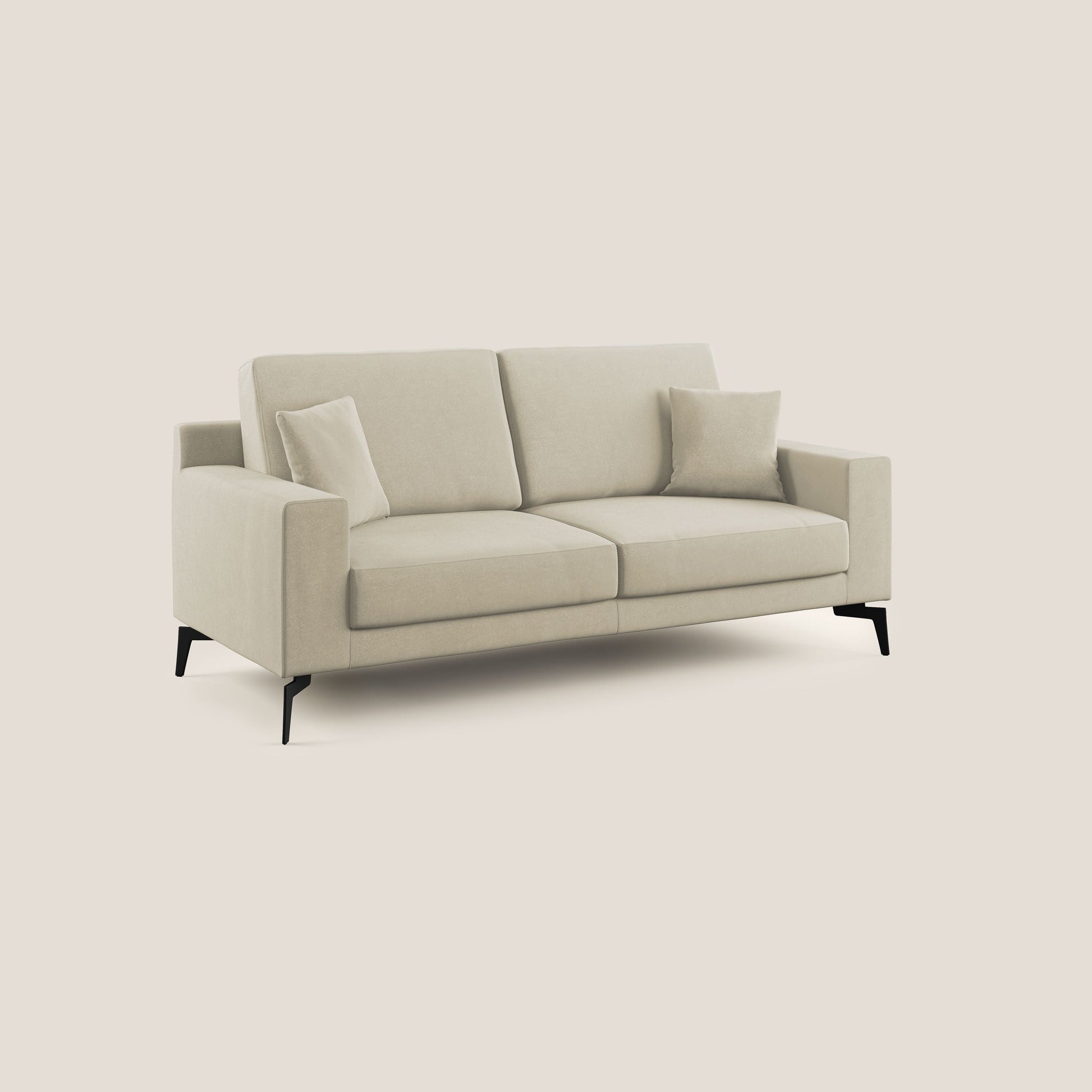 Divano 2 Posti 166x95x91 cm in Tessuto Panna