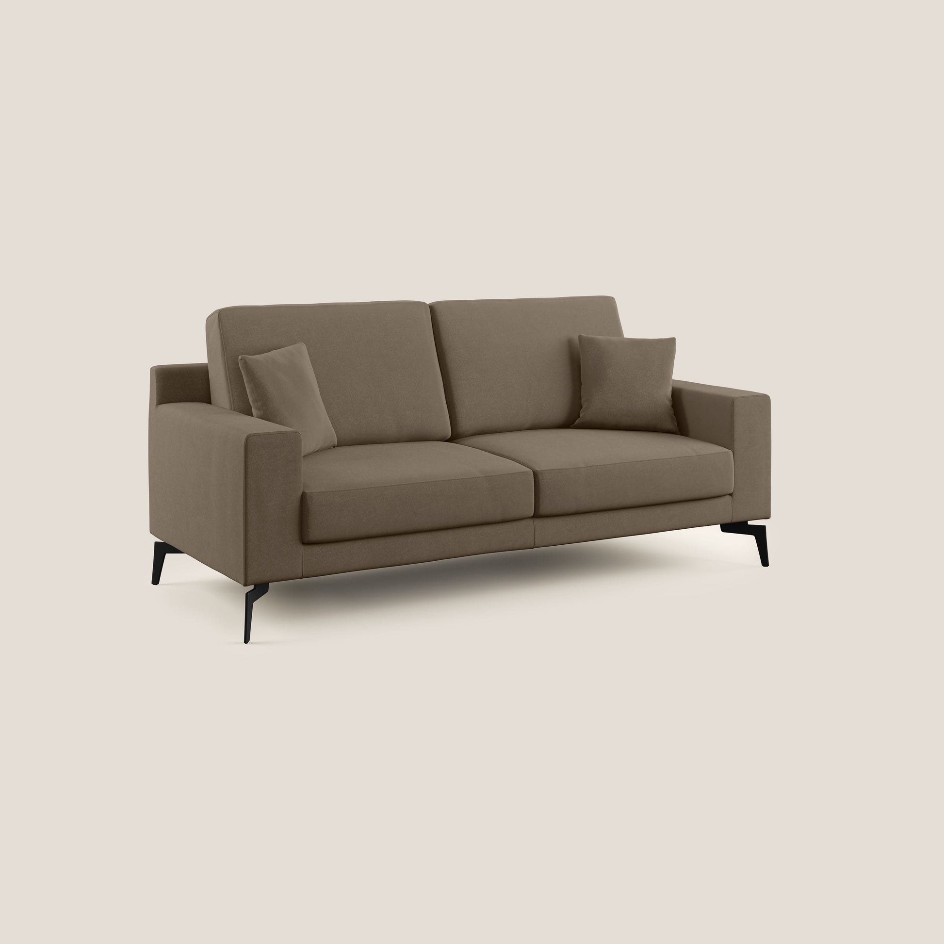Divano 3 Posti 206x95x91 cm in Tessuto Marrone