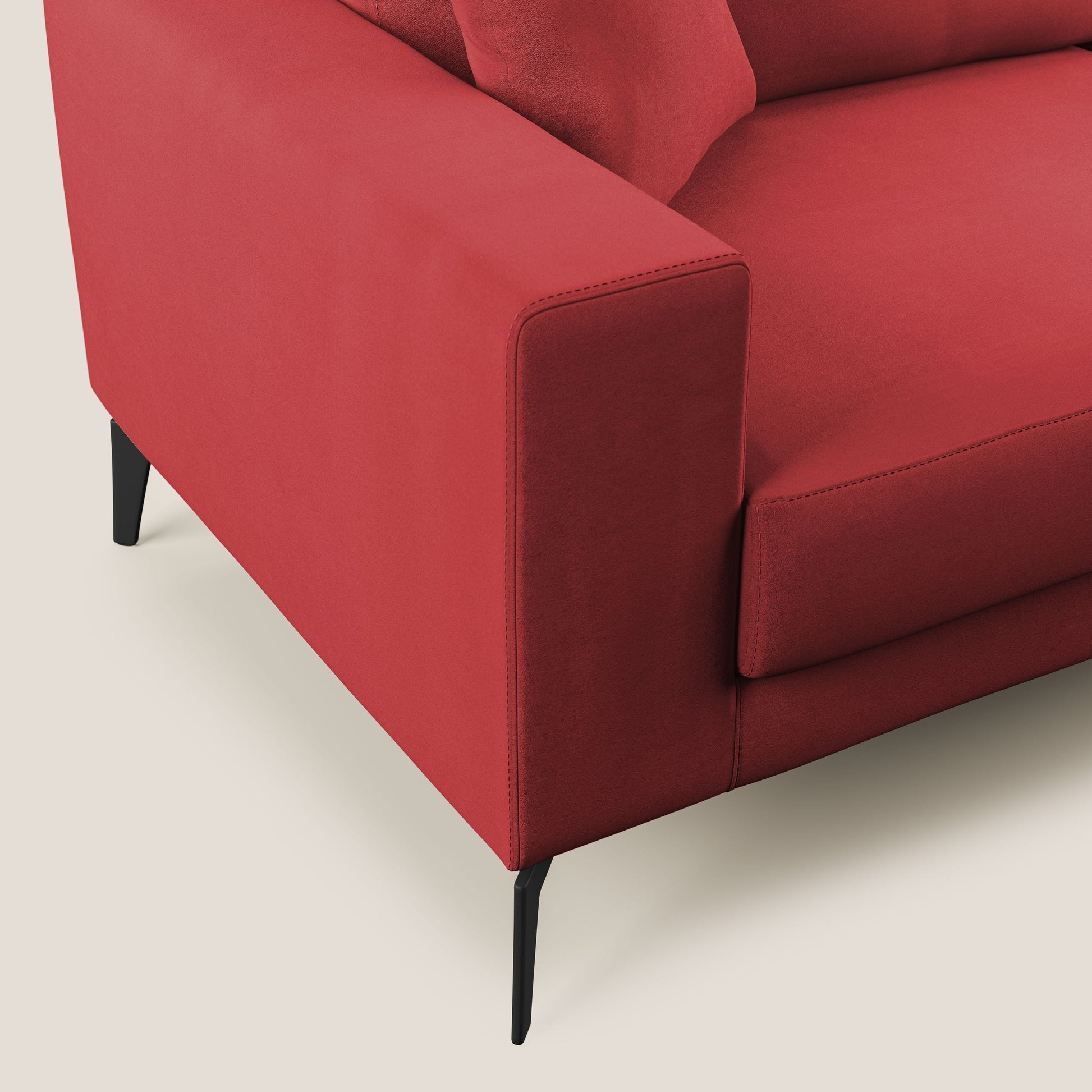 Divano 2 Posti 146x95x91 cm in Tessuto Rosso