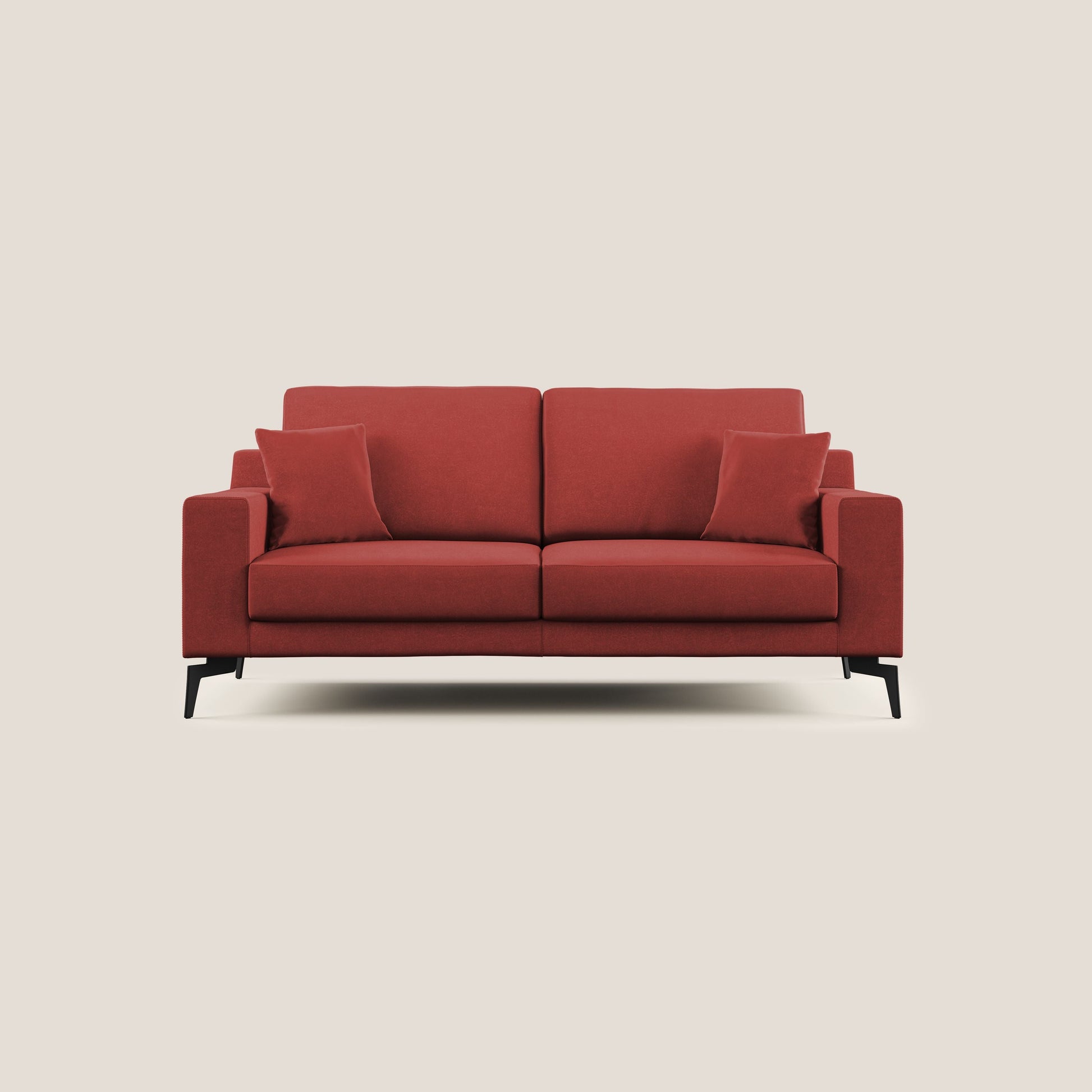 Divano 3 Posti 206x95x91 cm in Tessuto Rosso