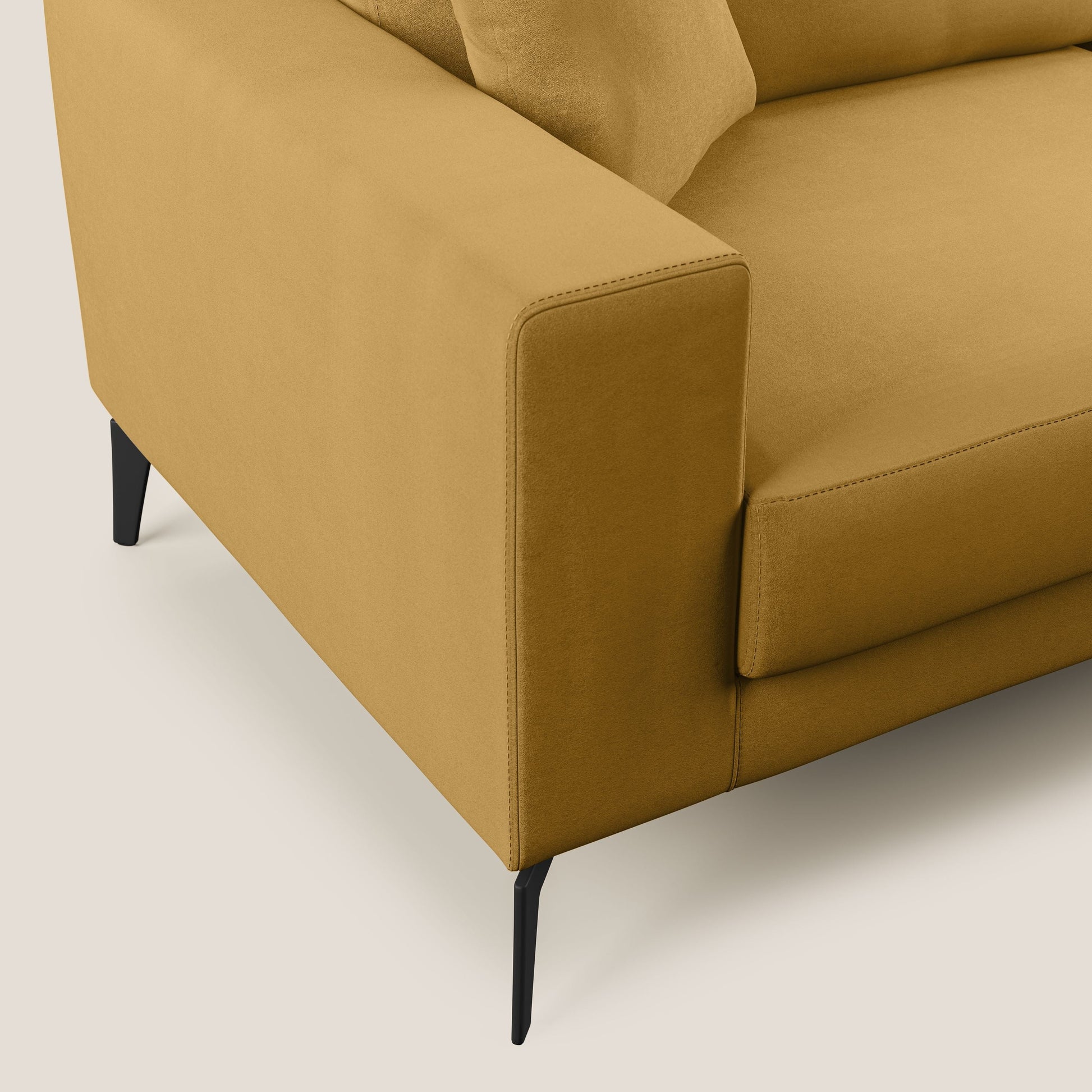 Divano 3 Posti 186x95x91 cm in Tessuto Giallo