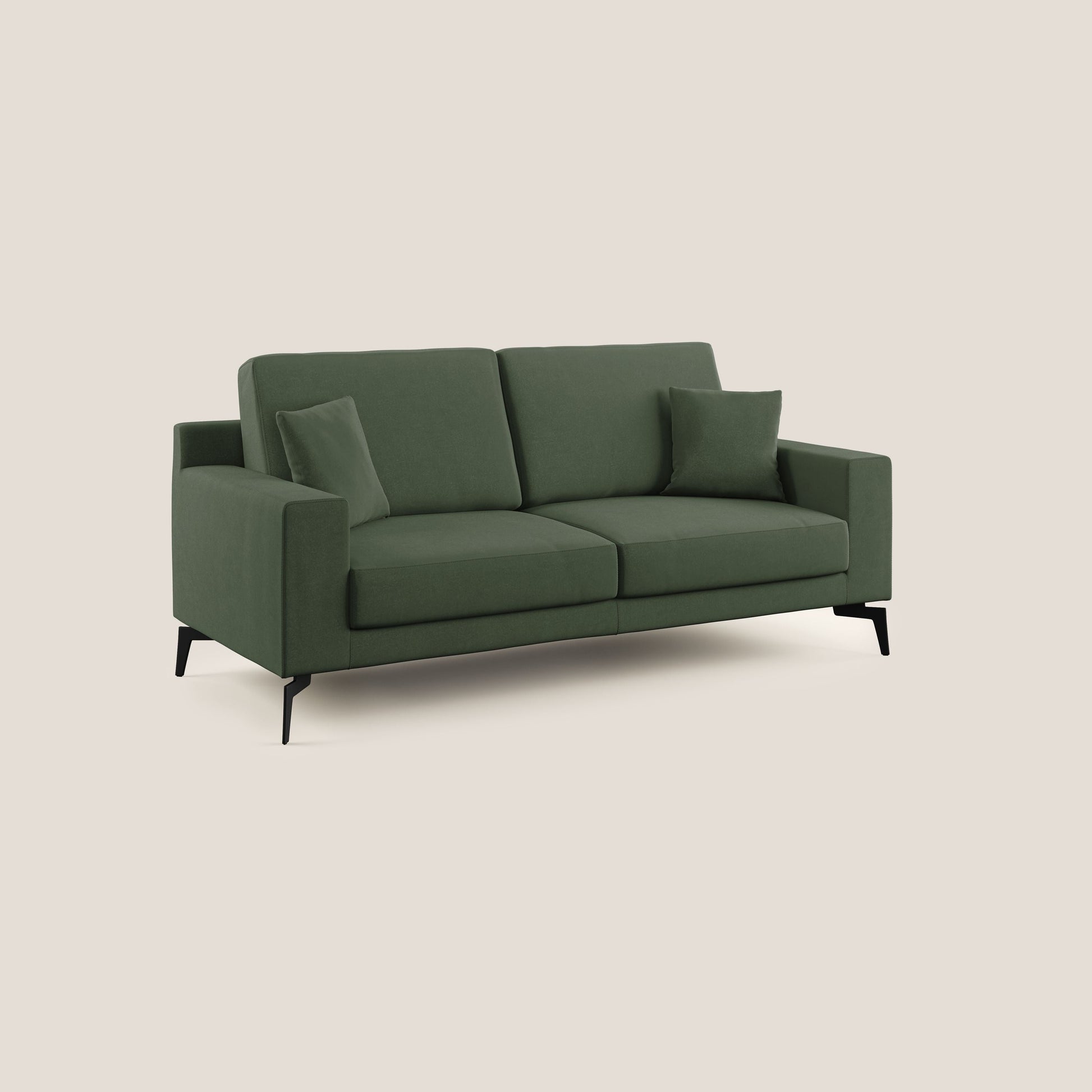 Divano 3 Posti 206x95x91 cm in Tessuto Verde