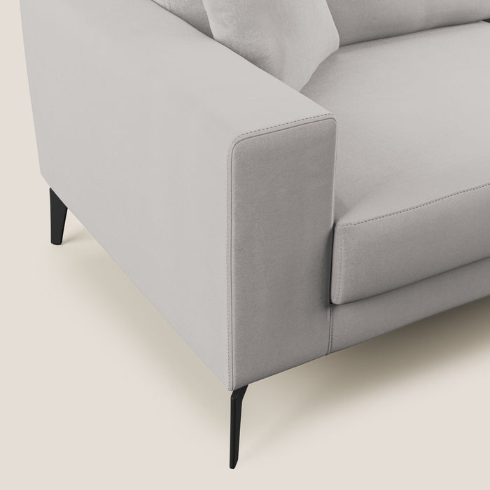 Divano 3 Posti 186x95x91 cm in Tessuto Grigio Chiaro